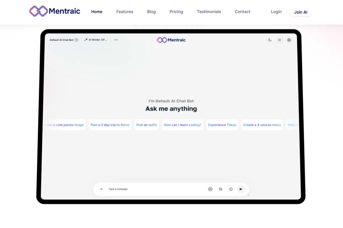 Mentraic Landing Page